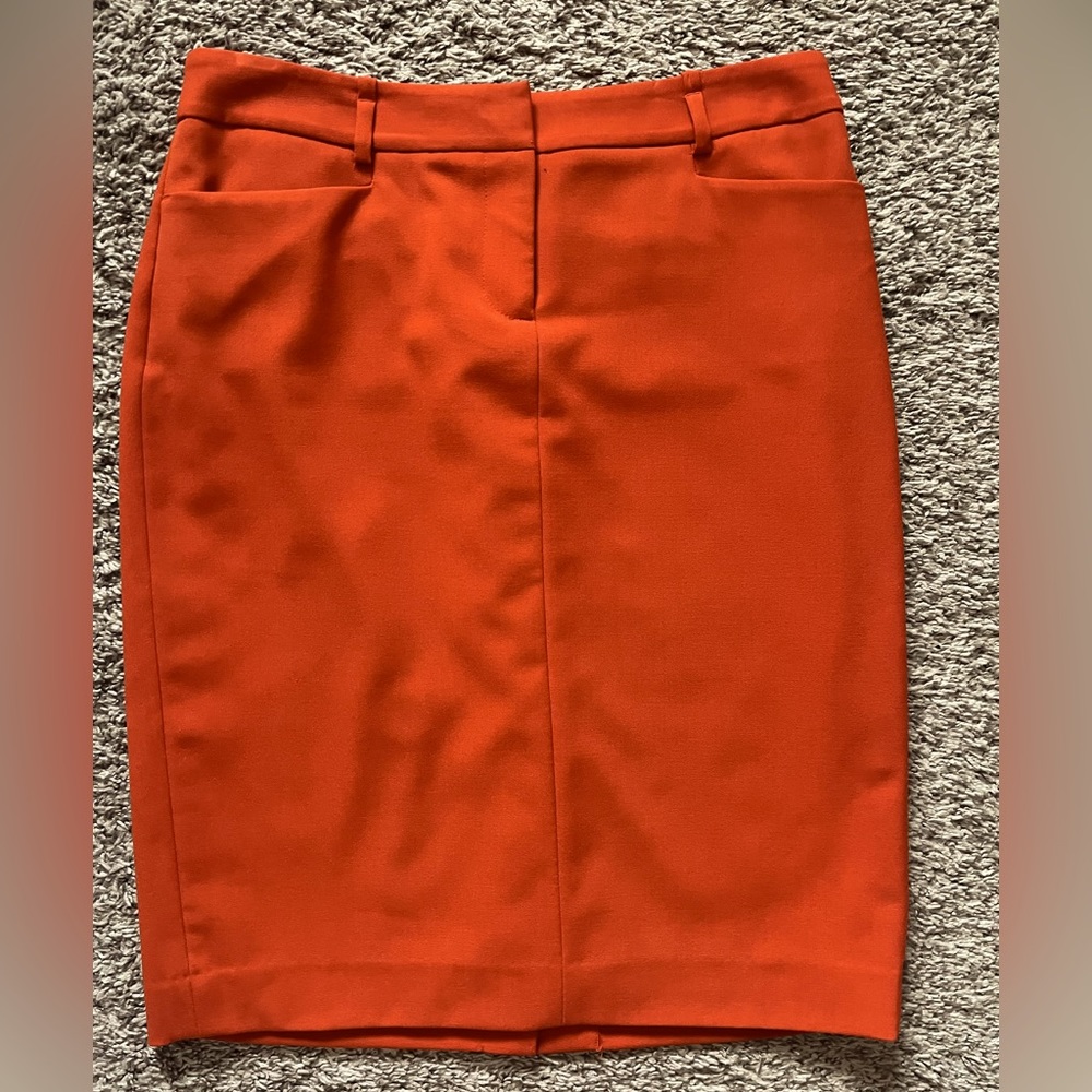 Calvin Klein pencil office orange skirt size 2